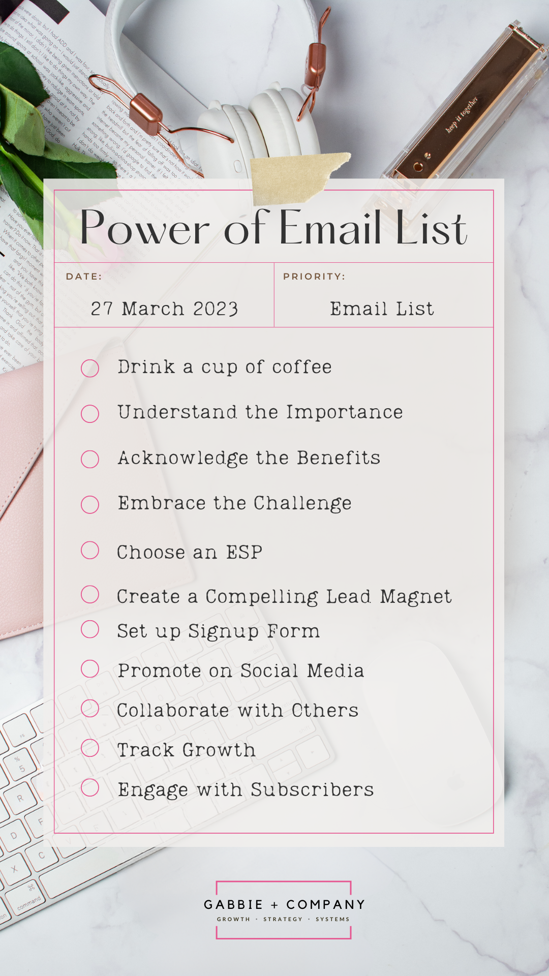 Gabbie + Company Power of Email List, Stephanie Marie, Business Concierge,