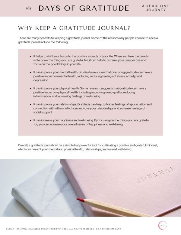 365 Days of Gratitude: A Yearlong Journey - Your Daily Companion for Reflection and Growth - Image 3